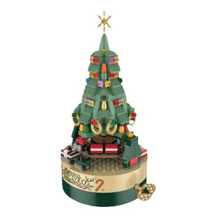 JAKI佳奇积木圣诞树八音盒拼装音乐儿童玩具圣诞节摆件男女孩礼物