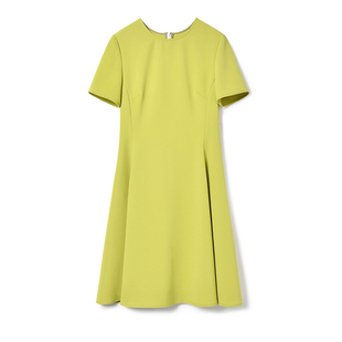 赫本风黑色裙子女夏季显瘦黄色小个子正式场合A字连衣裙气质收腰