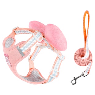 狗狗牵引绳多巴胺蝴蝶结胸背小型犬背心式比熊泰迪防挣脱遛狗绳子