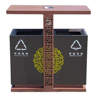 2025新款白铁皮现代简约户外垃圾桶别墅庭院分类耐用时尚果皮箱