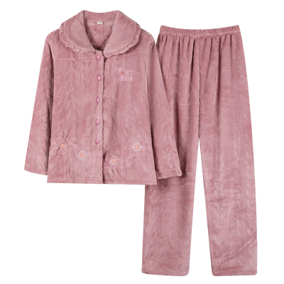 【芬腾】加大码加厚珊瑚绒睡衣冬