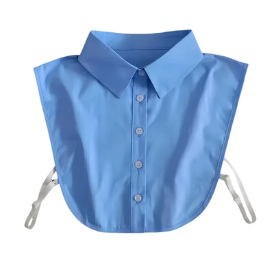 克莱因蓝大尖领百搭棉假领子