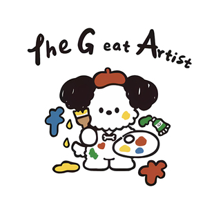 彩绘可爱卡通小狗熊猫白墨烫画贴帆布包衣服热转印图胶印贴印花贴