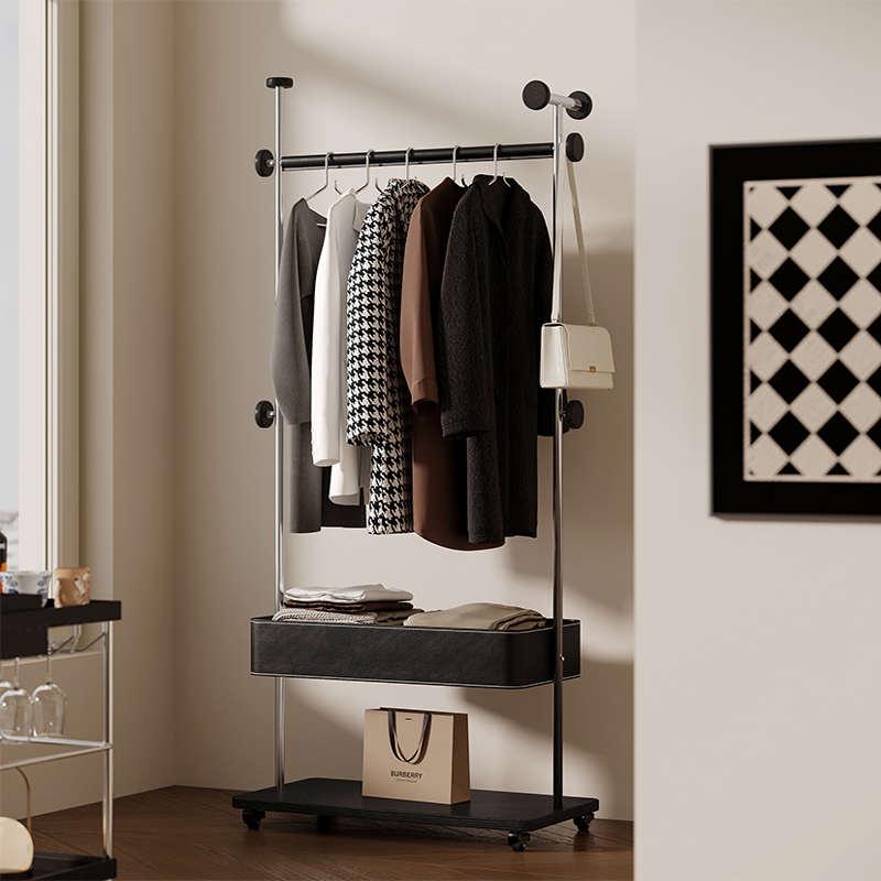 中古衣架落地卧室2024新款移动挂衣架置物架房间开放式衣柜衣帽架