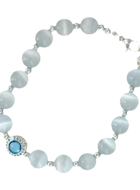 海底星空~猫眼石碎银子串珠女款手链轻奢高级感名媛手饰气质手串