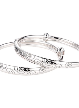 美开乐999足银宝宝银手镯