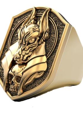 创意古埃及神话死神阿努比斯戒指
