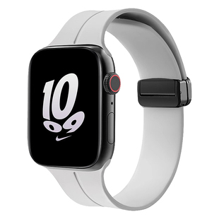 适用iwatch9表带S10/11苹果手表applewatch9新款磁吸硅胶S8夏天S7新款S6代运动透气SE高级ultra3/2男女手表带