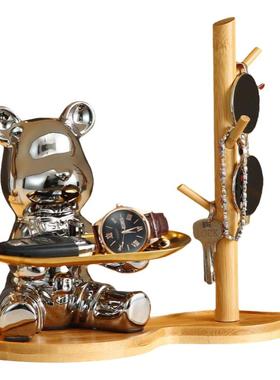 暴力熊陶瓷摆件简约现代玄关客厅