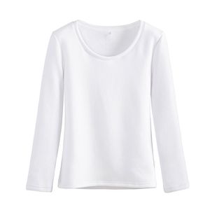 白色t恤女长袖上衣2026春季女装新款圆领修身打底衫内搭纯棉体恤