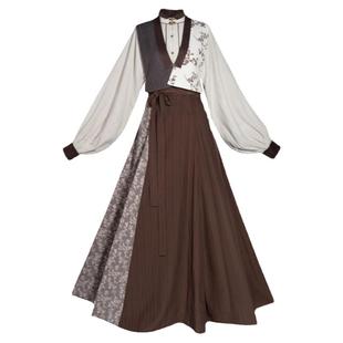 拟梦晚来秋国风英伦文艺汉元素立领上班穿日常轻汉服原创春秋现货