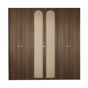 实木组合衣柜2026新款爆款带梳妆台一体家用卧室中古风全挂式衣橱