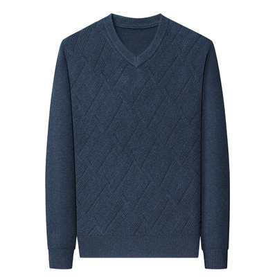 罗蒙100%纯羊毛衫男冬季加厚大码