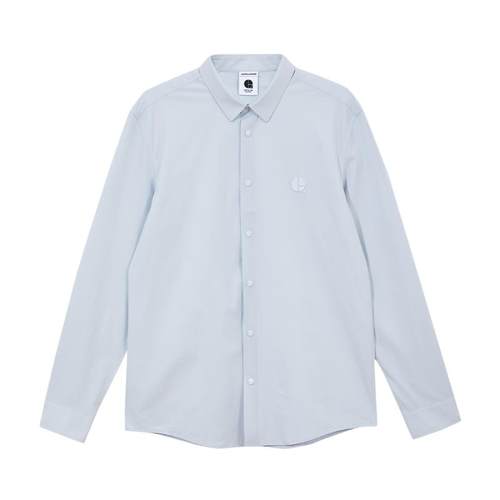 tq区绫致杰克琼斯2025春夏男直筒翻领logo胶印长袖纯色衬衫男