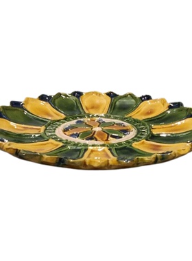 唐三彩梅花盘葵花盘陶瓷盘文创艺术摆件装饰出国礼品古玩古董收藏