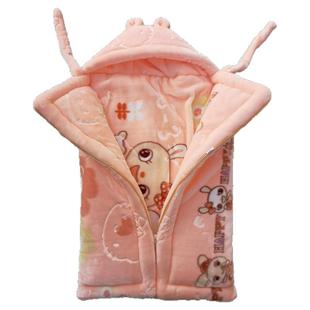 秋冬外出新生婴幼儿抱被毛毯睡袋儿童斗篷宝宝小孩红披风加厚包被