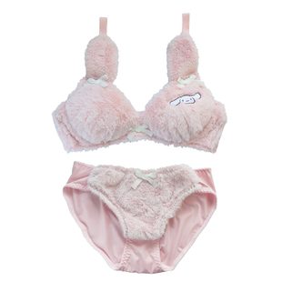 甜心玉桂狗冬季毛绒内衣可爱刺绣聚拢日系少女文胸套装无钢圈纯欲