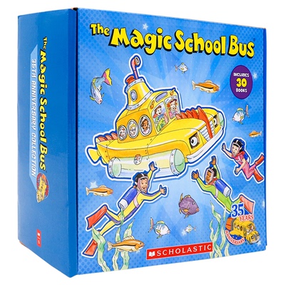 神奇校车桥梁书版英文原版 Magic School Bus 35th Anniversary Collection 35周年纪念版30册盒装儿童阅读初级章节图画书非点读版