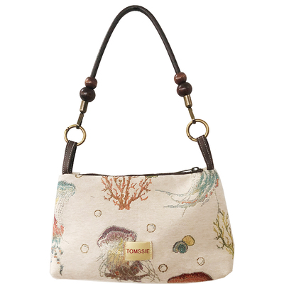 tomssie手提包单肩斜挎趣味提花