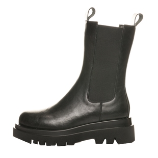 柒步森林2025年新款厚底马丁靴子女英伦风牛皮切尔西烟筒短靴秋冬