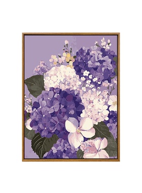 唯美绣球花diy数字油画装饰画