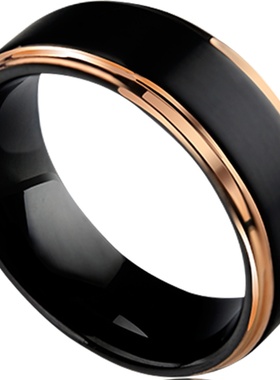 飒雅男士戒指钨金电ol商务男戒