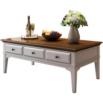 美式全实木茶几客厅田园乡村组合