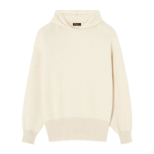 Loro Piana 25秋冬乳白色Mersey连帽羊绒针织衫正品代购FAP6135B1