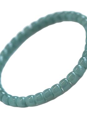 宏杰蓝水翡翠直切桶珠手链