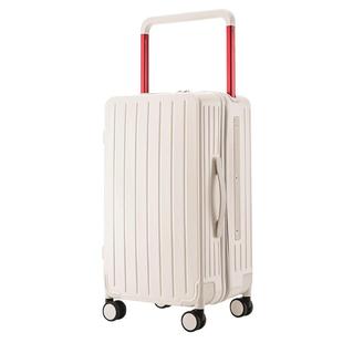 宽拉杆行李箱男生大容量双层防爆拉链密码箱纯PC材质耐磨旅行箱子