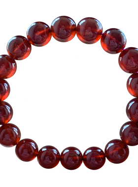 天然巴西橙红石榴石单圈手链水晶