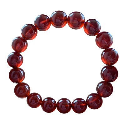天然巴西橙红石榴石单圈手链水晶