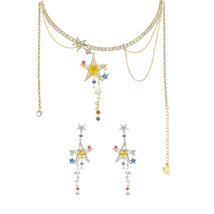 PP饰品 ·彩色星星金属链条流苏项链女轻奢小众设计choker锁骨链