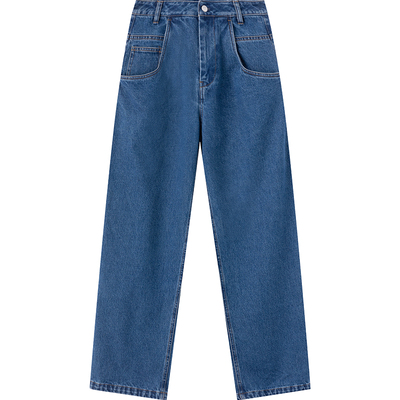 口袋外飞牛仔裤2024春季新款长裤