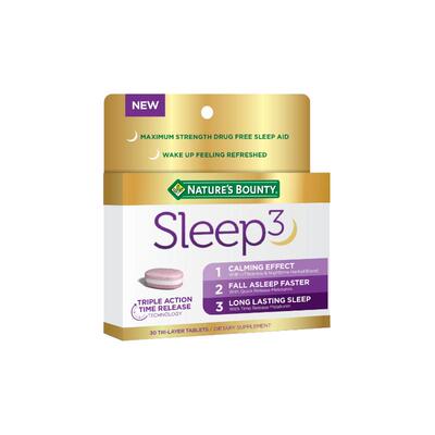 雀巢自然之宝美国褪黑素sleep睡眠片三重速释非软糖30粒褪黑素片