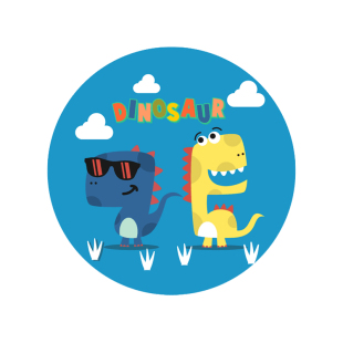 可爱呆萌卡通小恐龙圆形地毯儿童房电脑椅书桌床边吊篮小帐篷地垫