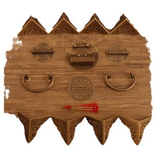 中式老式樟木箱仿古配件红木实木箱锁扣包角木盒子五金黄铜套装