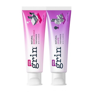 【李佳琦新年童装专场】grin儿童牙膏含氟防蛀无氟0-6-12岁宝宝