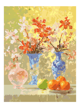 数字油画diy手绘填充手工手绘画画填色肌理画涂色油彩画 色彩交织