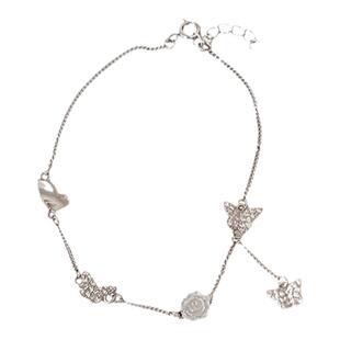 新加坡Chomel Kinsey925纯银蝶恋花蝴蝶手链女款小众轻奢花朵手串