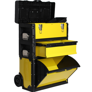 三层堆叠工具箱多功能拉杆工具箱大号家用五金工具带轮移动收纳箱