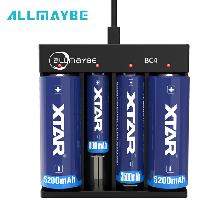 XTAR爱克斯达 ALLMAYBE BC4 18650充电器手电锂电池充电器USB充电