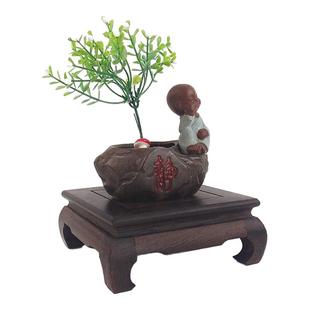 红木工艺品实木底座长方形摆件鸡翅木紫砂茶壶鱼缸花盆景奇石木托