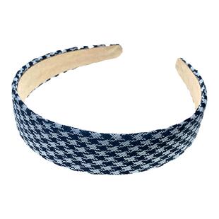 Manggis Almost秋冬温暖奶茶色千鸟格发箍复古外出百搭宽边头箍新