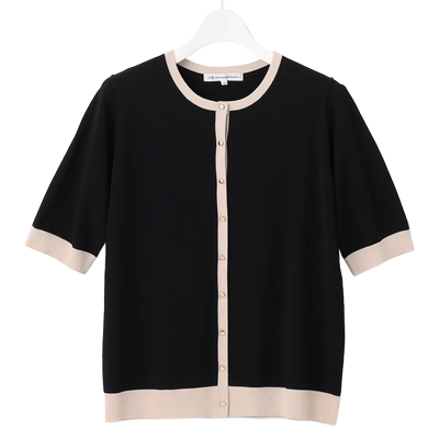 混纺圆领小香风针织开衫商场同款