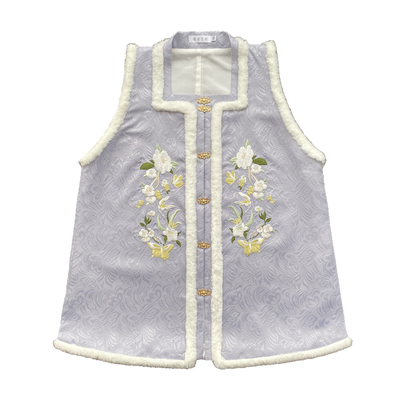 随淇自然大码秋冬汉服绣花比甲