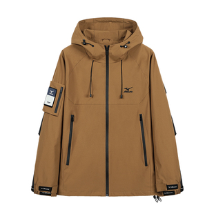Mizuno/美津浓外套春秋季连帽登山服男款防风防雨户外休闲夹克男