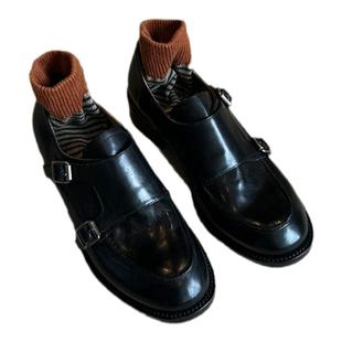 棕色女鞋2025春秋新款乐福鞋皮带扣百搭英伦风四季单鞋女小皮鞋