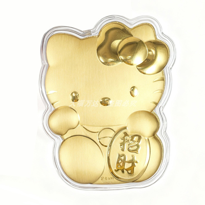 水贝金kt猫钥匙扣黄金999凯蒂猫