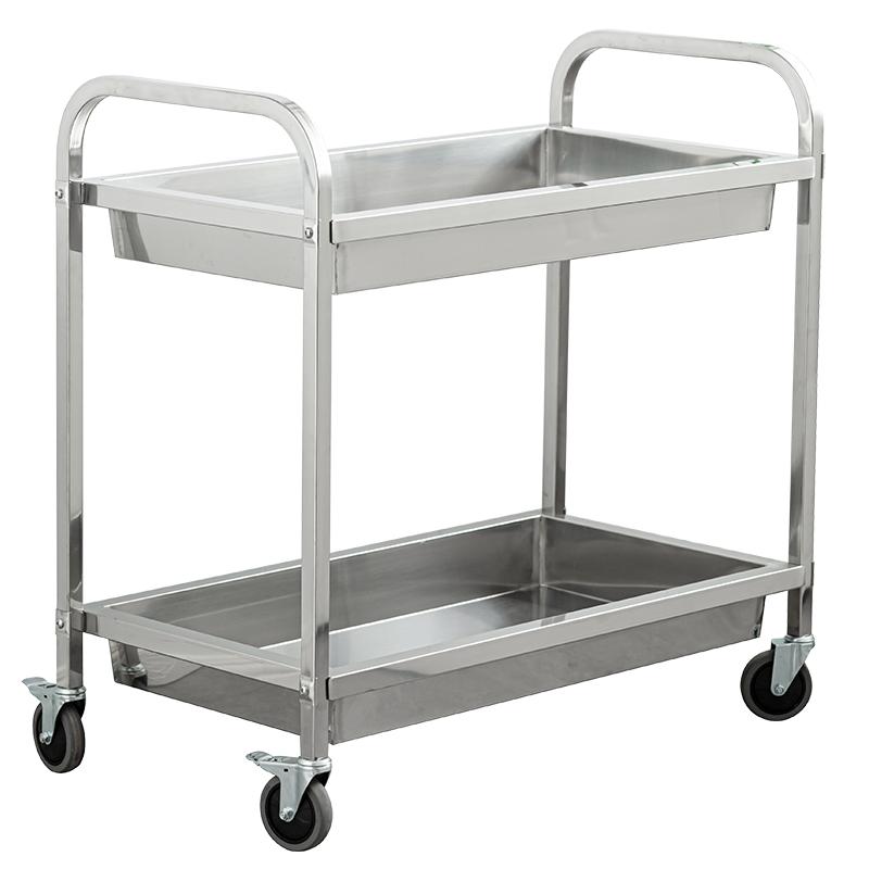 不锈钢餐车小推车三层餐厅收碗车餐盘收集服务车送餐车饭店手推车